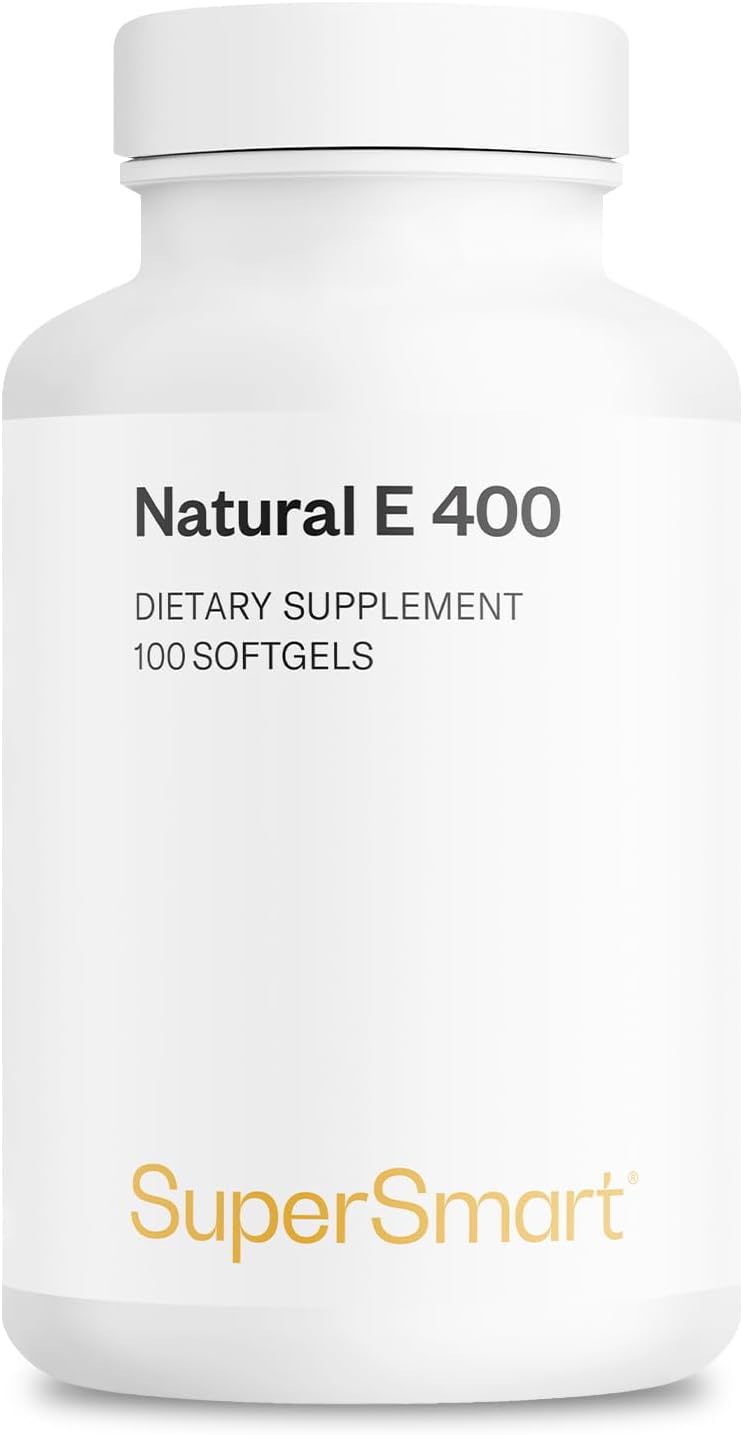 Supersmart Natural E 400 (D-Alpha Tocopherol) 1200IU per Day - High Absorption Vitamin E Supplement | Non-GMO - 100 Softgels - görsel 1