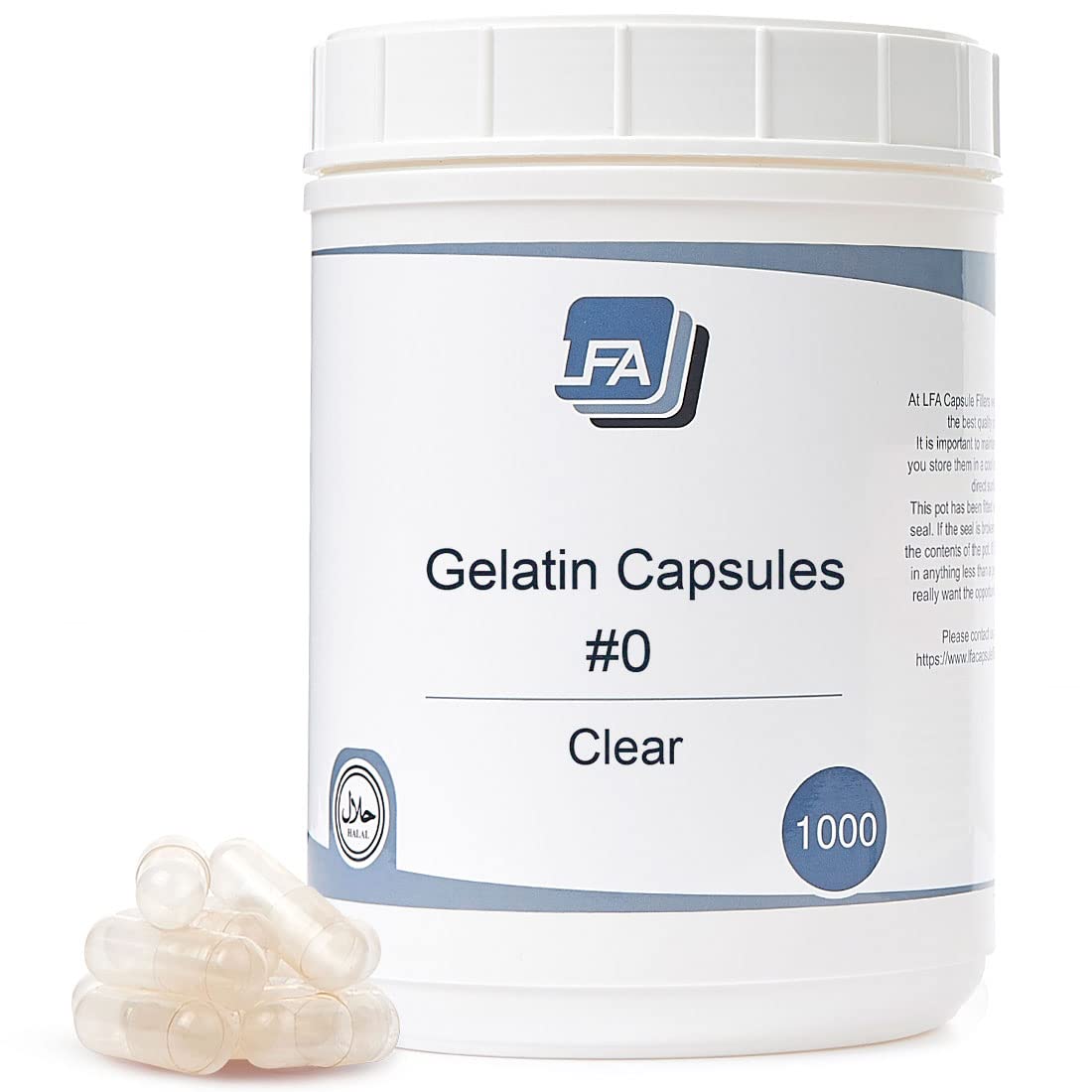 Empty Capsules Size 0 - 1000 Count Empty Gelatine Capsules - Joined Fillable Gel Capsules Empty - Pill Capsules Empty for Capsule Filling Machine - Certified Halal Beef Gelatine Capsules - görsel 1