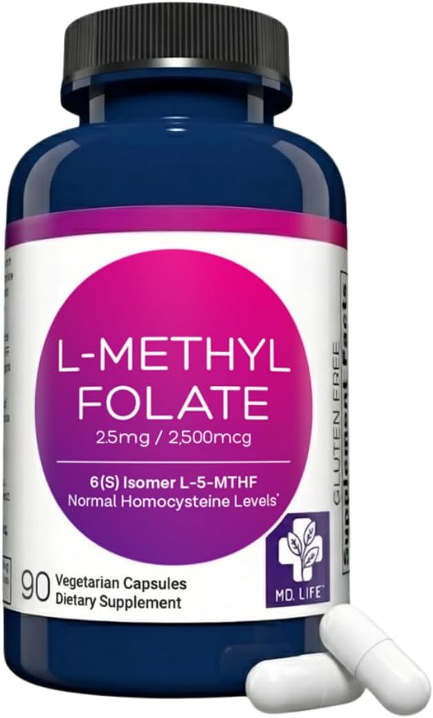 MD Life L-Methylfolate 2.5 mg Supplement – 90 Capsules - görsel 1
