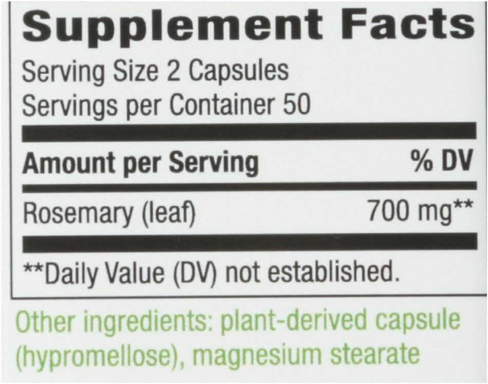 Nature's Way Rosemary Leaves, 100 Capsules - görsel 2