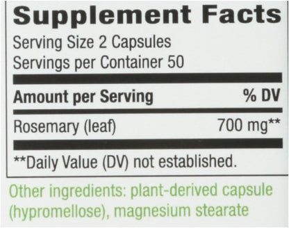 Nature's Way Rosemary Leaves, 100 Capsules