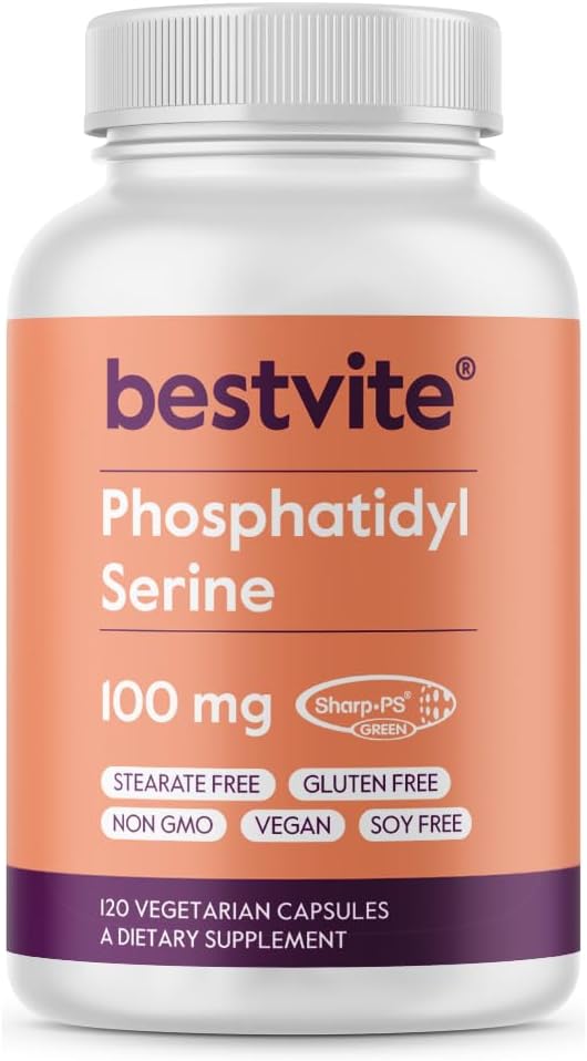 BESTVITE Phosphatidylserine 100mg – 120 Vegan Capsules with Sharp-PS® Green - görsel 1