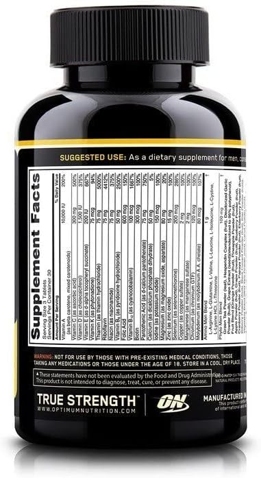 Optimum Nutrition Opti-Men Daily Multivitamin Supplement, 90 Capsules