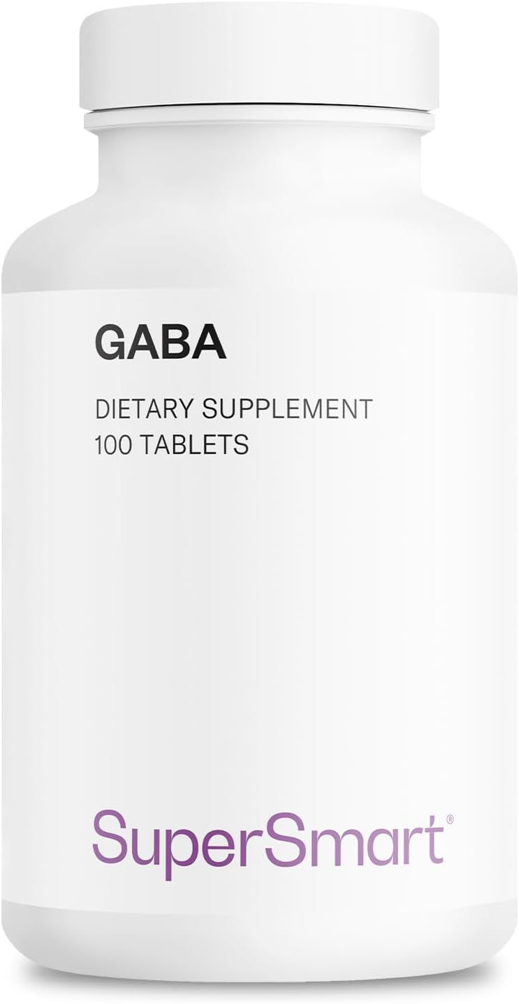 Supersmart - GABA 750mg per Day (High Strength) - Gamma-Aminobutyric Acid Supplement | Non-GM & Gluten-free - 100 Tablets - görsel 1