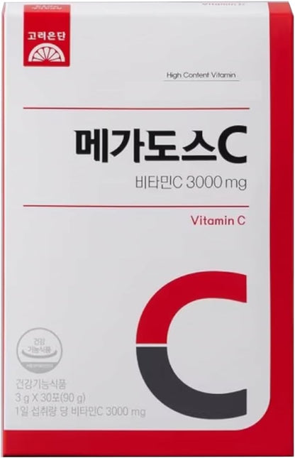Korean Vitamin C 3,000mg, Powder Stick Individual Packets, 1 Stick per Day, 90g