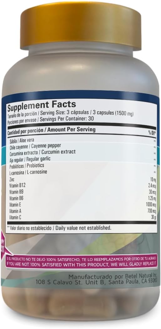 Betel Natural Premium Gastribye Capsules - Natural Gastric Support (1500 mg) - görsel 3