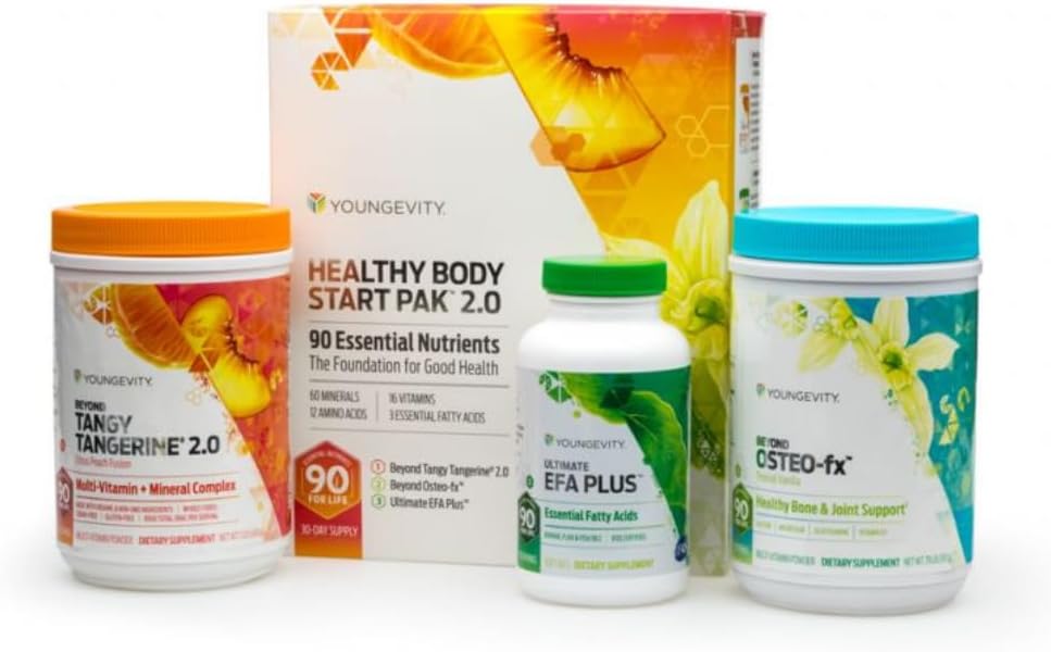 Youngevity Healthy Body Start Pack 2.0 (Beyond Tangy Tangerine 2.0, Osteo FX Powder, Ultimate EFA Plus) - görsel 1