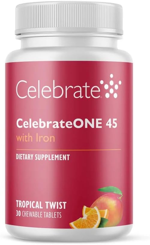 CelebrateONE 45 Bariatric Multivitamin with Iron, Once Daily Tropical Twist Flavour Chewable – 30 Tablets - görsel 1