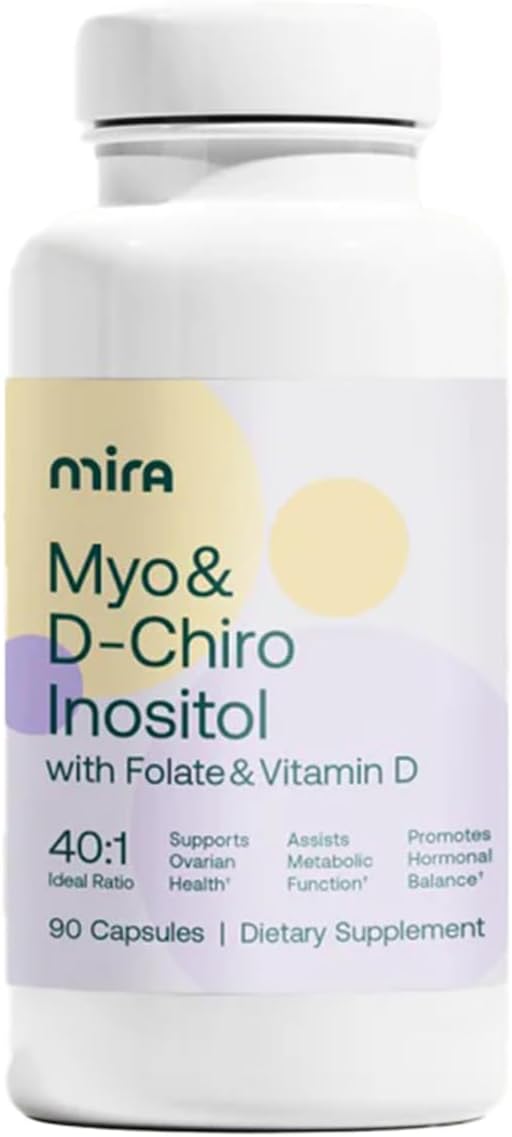MIRA PCOS Supplement - Myo-Inositol & D-Chiro-Inositol 40:1 Ratio - Hormonal Balance & Ovarian Support - 90 Capsules - görsel 1