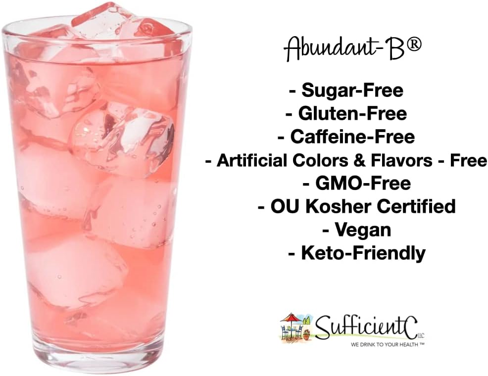 Sufficient-C Abundant-B High-Dose Methyl B-12 and Biotin Pink Lemonade Energy Drink Mix - görsel 5