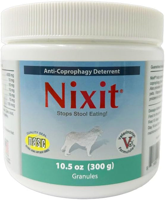 Nixit Anti-Coprophagy Supplement for Dogs – Stops Stool Eating, B-Complex, Chicken Liver Flavour, 298g (10.5 oz)