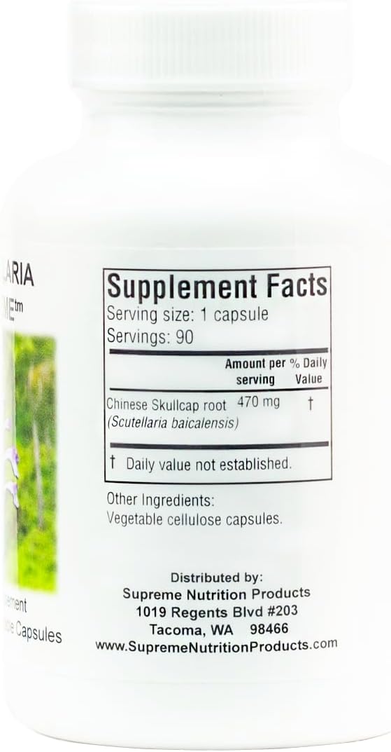 Supreme Nutrition Scutellaria Supreme, 90 Pure Chinese Skullcap Root Vegetarian Capsules - görsel 2