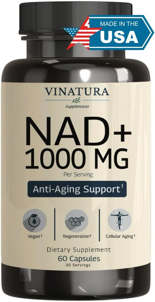 VINATURA NAD Supplement 1000mg - Pure NAD+ for Cellular Health - görsel 1
