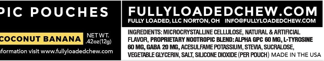Fully Loaded Alpha Nootropic Pouches (Coconut Banana) - 5 Cans - 15 Pouches per Can - Effective Nootropic Delivery, Nicotine Pouch Replacement - Faster Absorption, Alpha GPC, L-Tyrosine, GABA - görsel 2