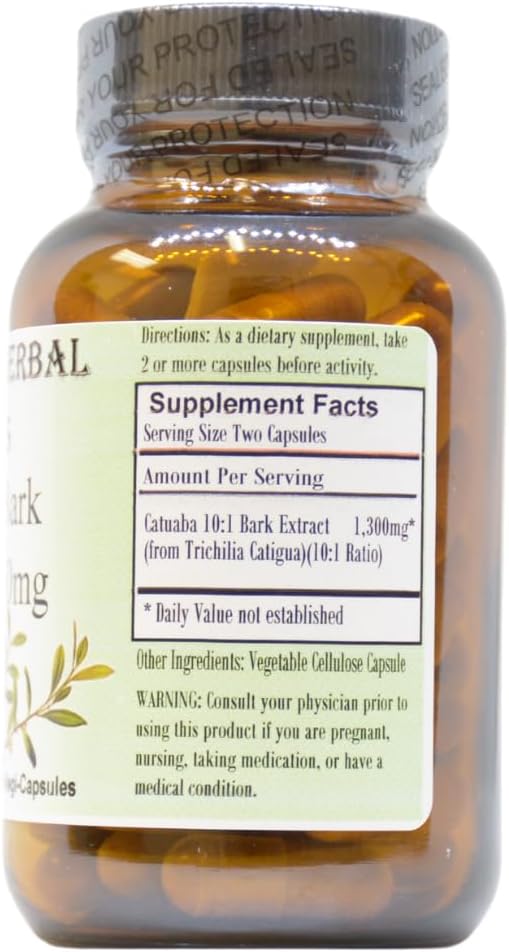 Barlowe's Herbal Elixirs Catuaba - 10:1 Extract, 650mg, 60 Vegan Capsules - görsel 2
