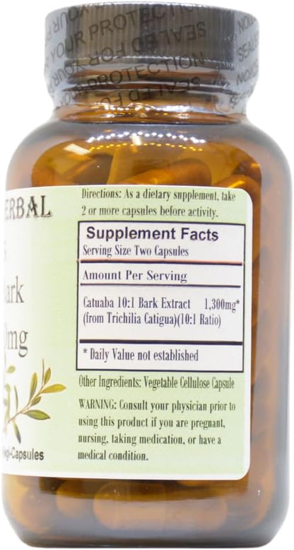 Barlowe's Herbal Elixirs Catuaba - 10:1 Extract, 650mg, 60 Vegan Capsules