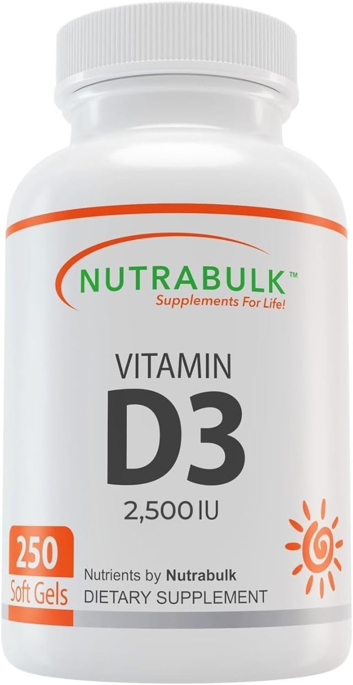 Vitamin D3 2500 IU Softgels - High-Potency Daily Supplement - Non-GMO, Gluten-Free - 250 Softgels - görsel 1