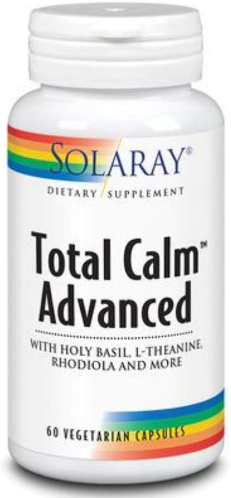 SOLARAY Total Calm Advanced - Nervous System & Cellular Energy Support with Holy Basil, L-Theanine, Rhodiola Rosea, and Vitamin B12 - görsel 1