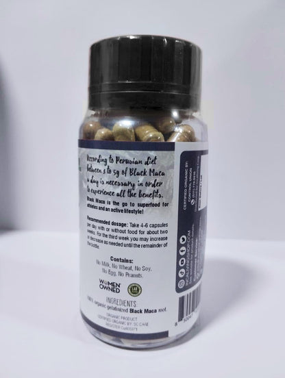 Incaliving Premium Black Maca Veggie Capsules – 120 Count, Organic Peruvian Maca