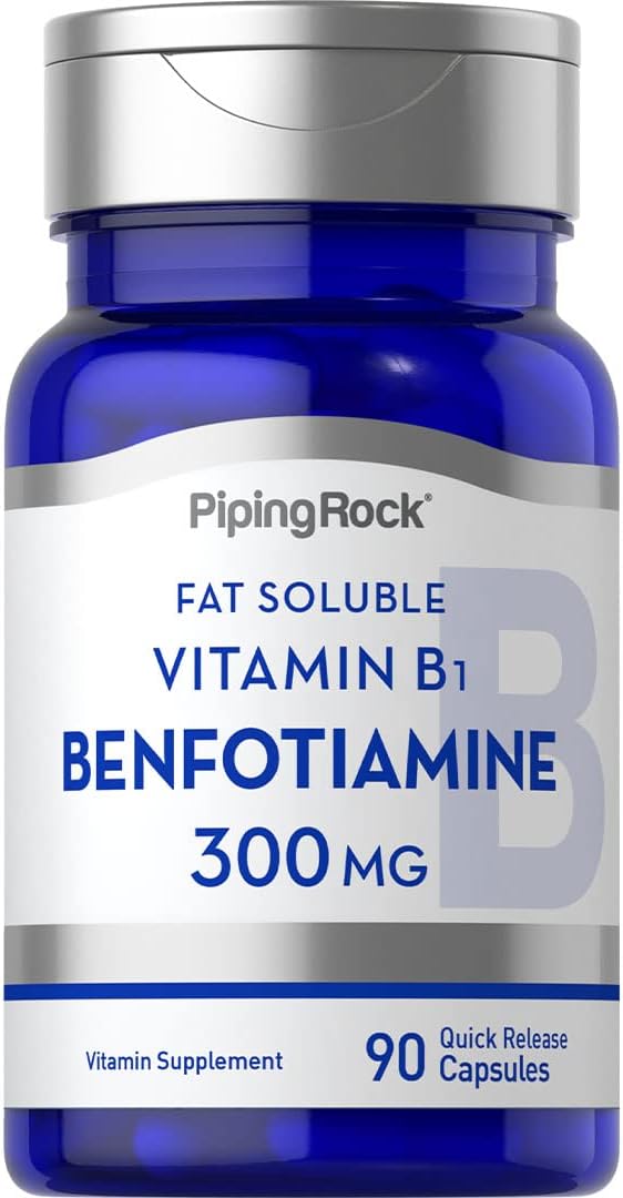 Piping Rock Benfotiamine 300 mg | 90 Capsules | Fat-Soluble Vitamin B1 - görsel 1