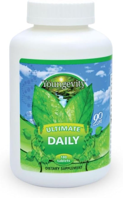 Youngevity Ultimate Daily Mega Multivitamin - 20+ Vitamins and Minerals with CoQ10 - High Absorption - 180 Tablets (Pack of 4)