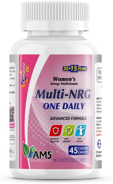 America Medic & Science Women's Multivitamin Multi-NRG - 45 Coated Caplets - görsel 1