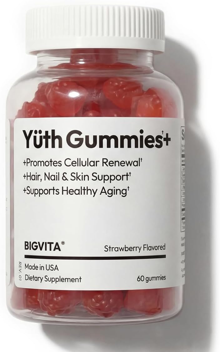 BIGVITA Yuth Gummies + | Spermidine Gummies for Hair Growth, Skin & Nails | High-Purity Spermidine Food Supplement for Cellular Renewal & Anti-Ageing | Collagen Support with Vitamin C & Vitamin A - görsel 9