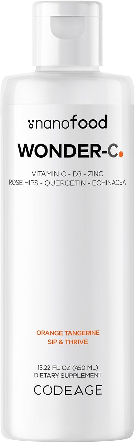 Codeage Liquid Vitamin C 1000 mg with D3, E, Zinc, Rose Hips, Quercetin, Echinacea - 450 ml - görsel 1