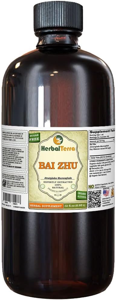 HerbalTerra Bai Zhu Tincture - Atractylodes Macrocephala Dried Root Liquid Extract, 950 ml (32 fl oz)
