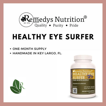 Remedy's Nutrition Healthy Eye Surfer - Herbal Eye Support Supplement, 60 Vegan Capsules (Two Month Supply)