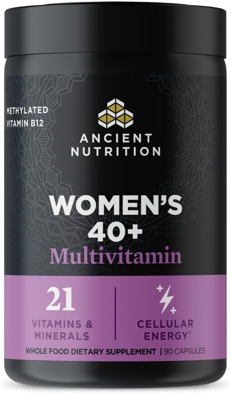 Ancient Nutrition Multivitamin for Women 40+, Multi Vitamin & Immune Support with Vitamin D, C, Magnesium, Methylated Vitamin B, Stress, Sleep Support, Bone Health, 90 Capsules - görsel 1