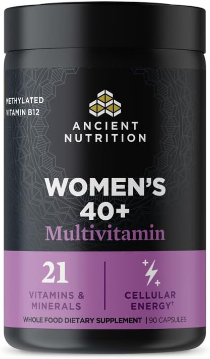 Ancient Nutrition Multivitamin for Women 40+, Multi Vitamin & Immune Support with Vitamin D, C, Magnesium, Methylated Vitamin B, Stress, Sleep Support, Bone Health, 90 Capsules