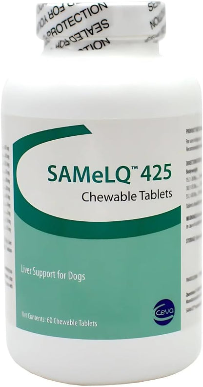 Ceva SAMeLQ 425 Chewable Tablets for Dogs and Cats, 425 mg, 60 Tablets