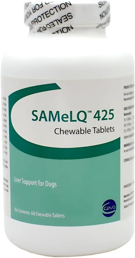 Ceva SAMeLQ 425 Chewable Tablets for Dogs and Cats, 425 mg, 60 Tablets
