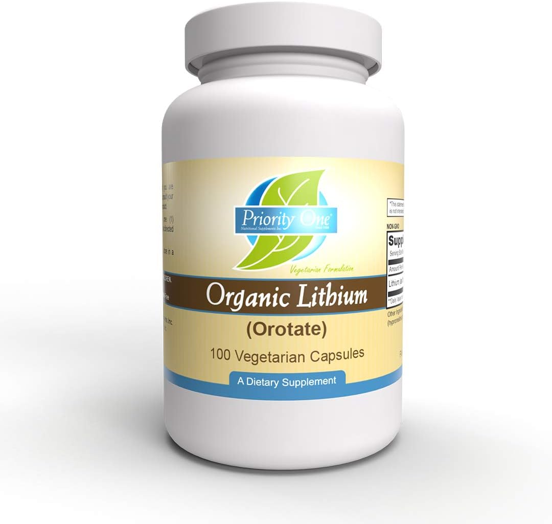 Priority One Vitamins Lithium Orotate 5mg, 100 Vegetarian Capsules - görsel 1