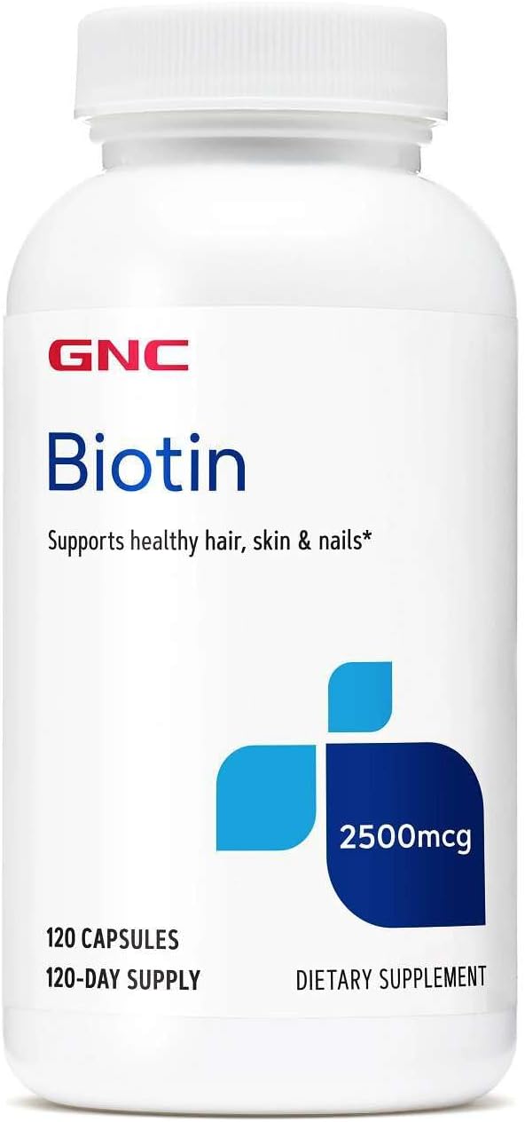 GNC Biotin 2500mcg Food Supplement, for Healthy Hair, Skin and Nails, 120 Capsules - görsel 1