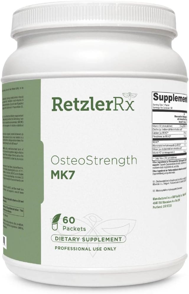 RetzlerRx OsteoStrength MK-7 - Bone Health Supplement with MCHC, Vitamin D3, K2 & ch-OSA - görsel 1