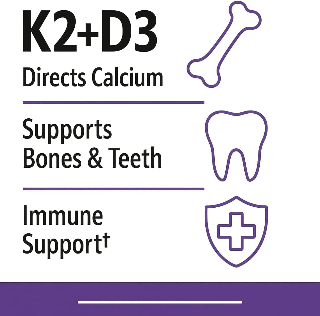 Webber Naturals K2 + D3 120 mcg/1000 IU - 220 Soft gel capsules - görsel 3