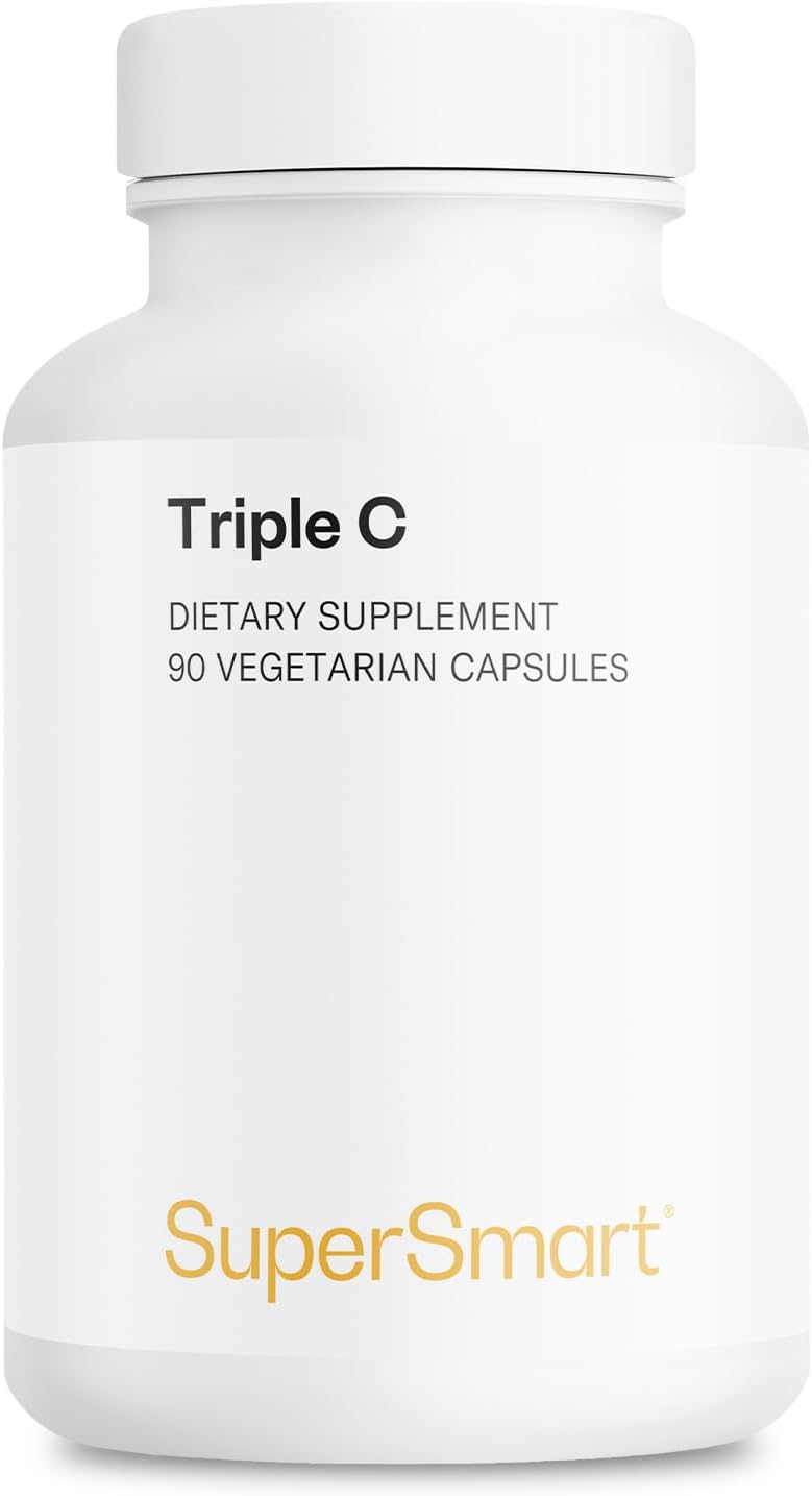 Supersmart Triple C (High Strength) - 3-in-1 Vitamin C Complex with Flavonoids - 90 Vegetarian Capsules - görsel 1