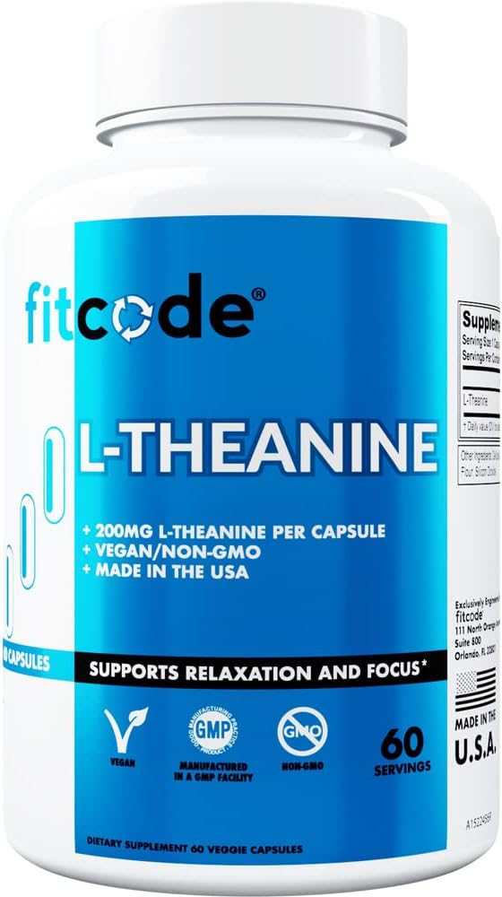 fitcode L-Theanine 200mg Capsules for Focus and Relaxation - görsel 1