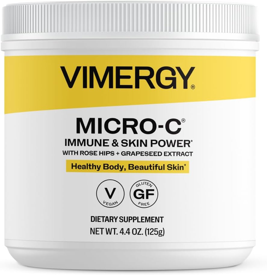 Vimergy Micro-C Immune Support - Vitamin C Powder (125g, 35 Servings) - Gentle Formula with Bamboo Silica and Bioflavonoids - görsel 1