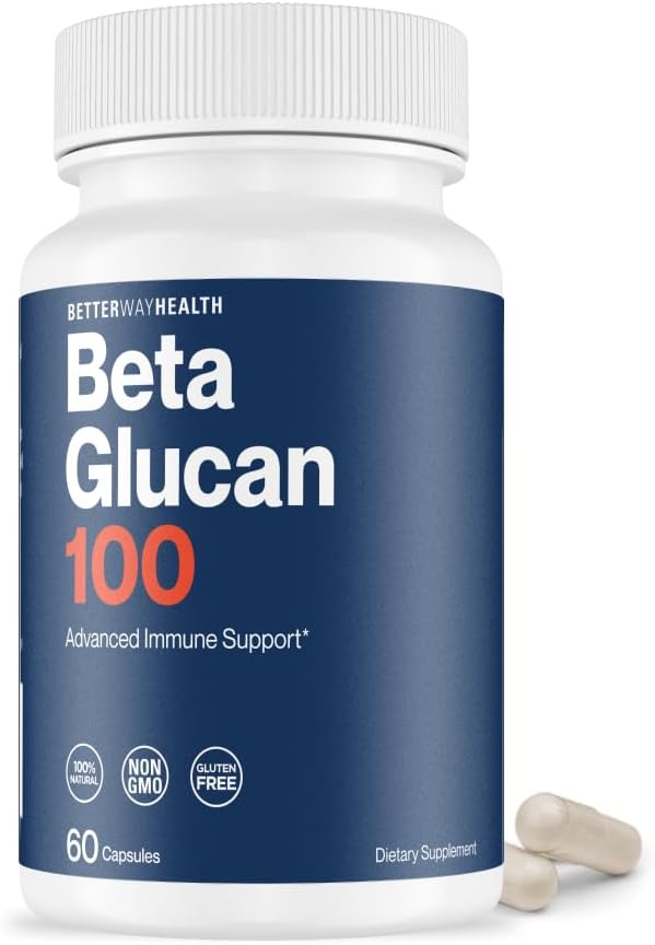 Better Way Health Beta Glucan 100: Highly Purified 1,3/1,6 Beta Glucan for Immune Support (100mg, 60 Capsules) - görsel 1