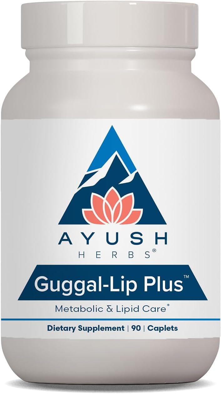 Ayush Herbs Guggal-Lip Plus - Metabolic Support Food Supplement with Guggul, Amla, and Bergamot - 90 Tablets - görsel 1