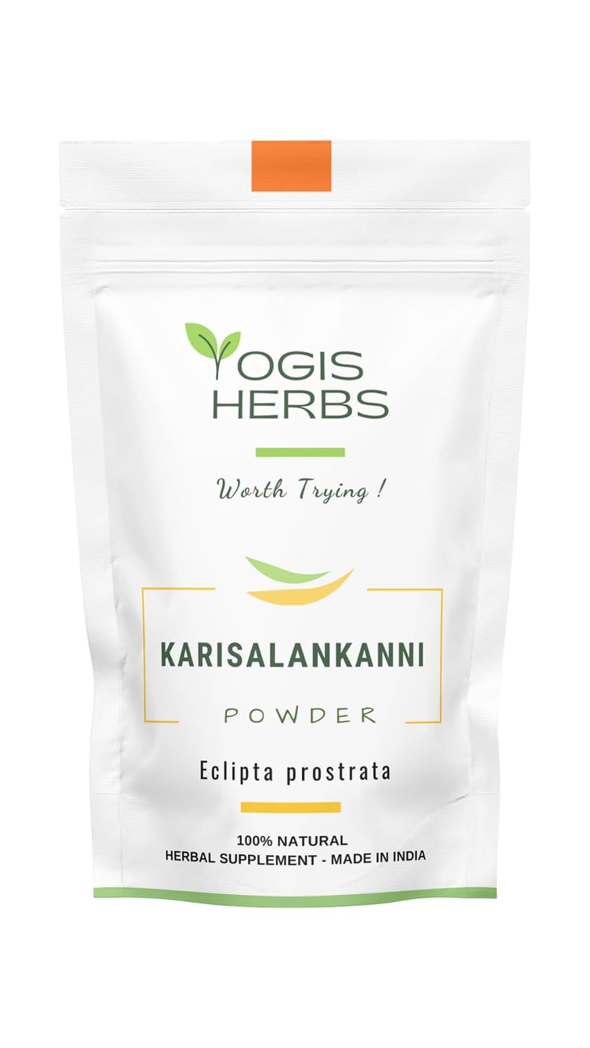 YOGIS HERBS Karisalankanni Powder - Pure Bhringraj (Eclipta alba) for Natural Hair Care - görsel 1