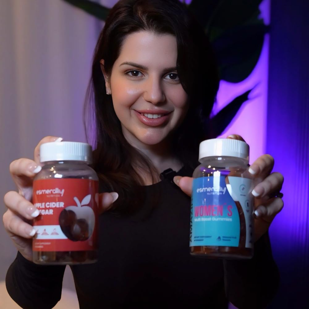 Esmerally Women's Pack: Multivitamin & Apple Cider Vinegar Gummies - 120 Gummies - Natural Fruit Flavour - Gluten-free & Non-GMO - görsel 3