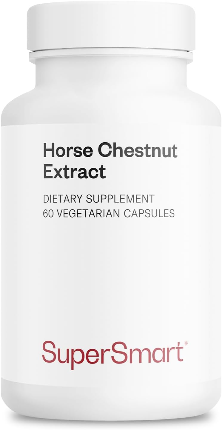 Supersmart Horse Chestnut Extract 500mg per Day (20% Aescin) - Supports Normal Venous Circulation - Non-GMO & Gluten-free - 60 Vegetarian Capsules - görsel 1