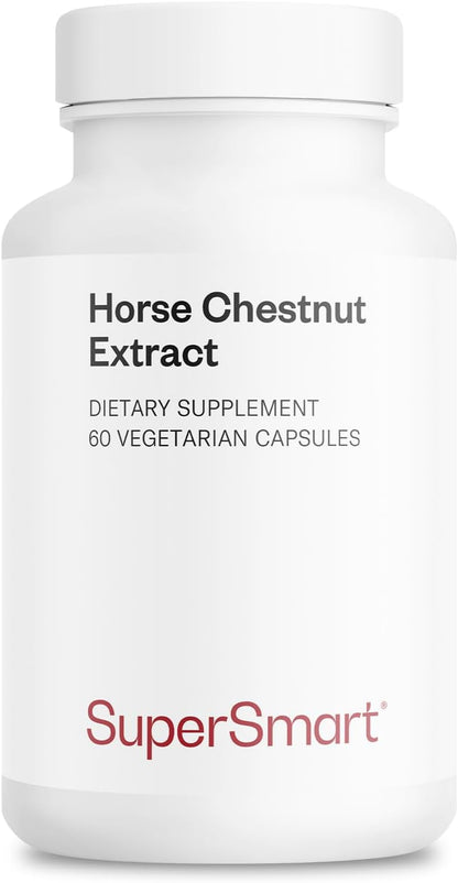 Supersmart Horse Chestnut Extract 500mg per Day (20% Aescin) - Supports Normal Venous Circulation - Non-GMO & Gluten-free - 60 Vegetarian Capsules