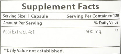 Best Naturals Acai Berry 600mg – 120 Capsules – Pure High Potency Supplement
