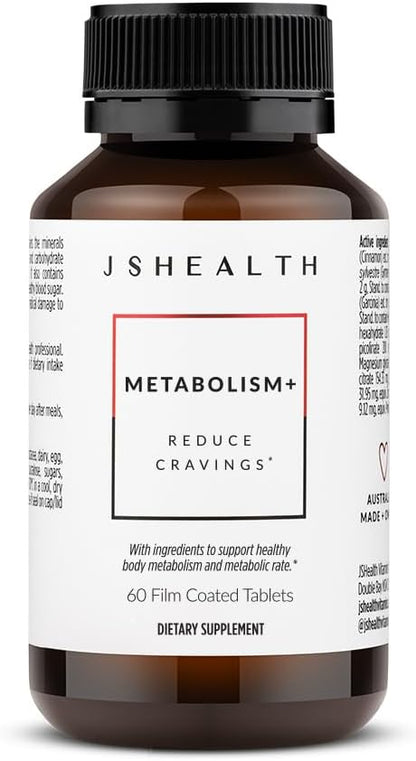JSHealth Metabolism Supplement - Chromium, Zinc, Magnesium, Cinnamon & Gymnema for Cravings & Metabolic Support (60 Tablets)