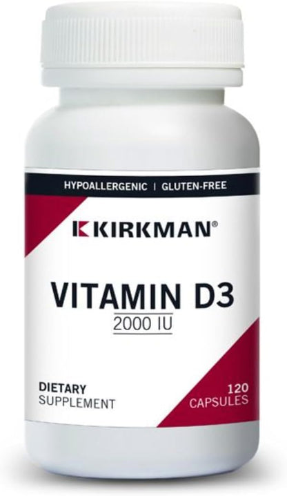 Vitamin D3 2000 IU Capsules - Hypoallergenic - 120 ct